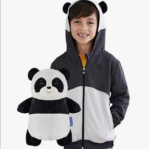 Cub Coat “panda” cute sweatshirt that turns into a stuffie!